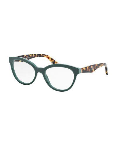 prada cat-eye contrast-arm fashion glasses|bright colored cat eye glasses.